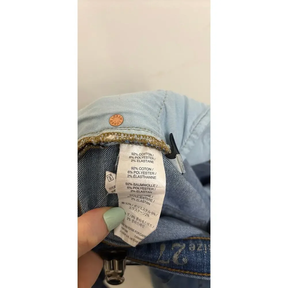 J. Crew Straight Jeans Womens 27 Blue Vintage Cropped Premium Cone Denim Stretch